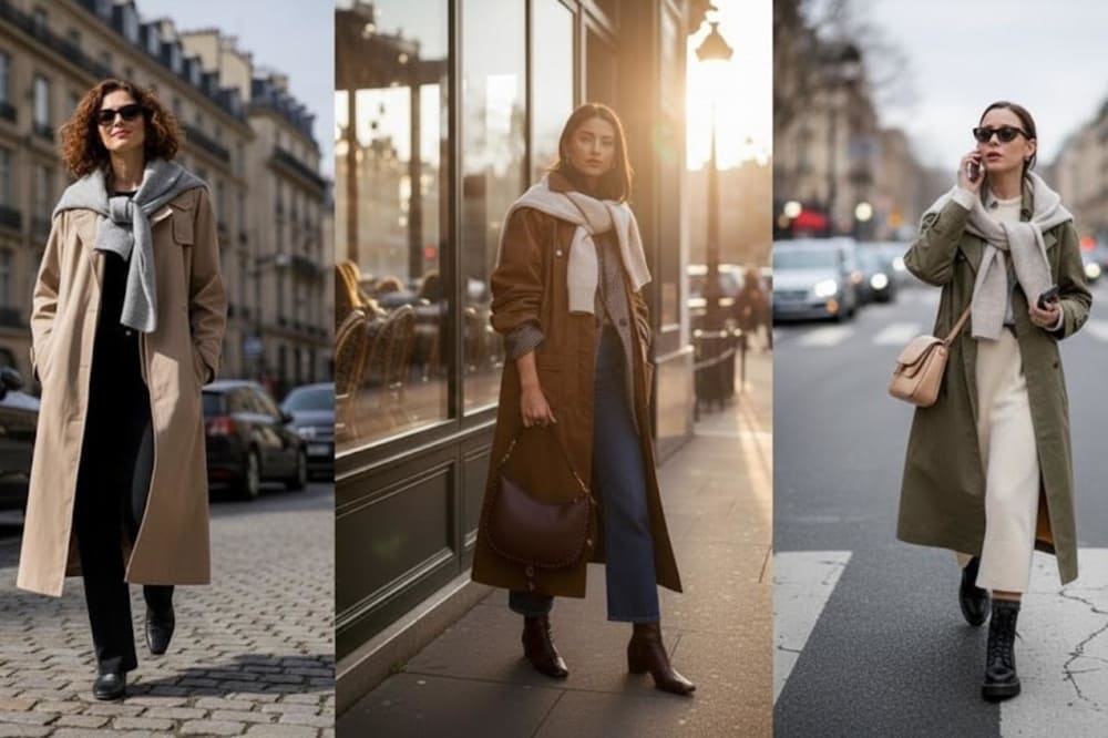 Nhà thờ Con Gà với kiến trúc cổ kính của Pháp nên lựa chọn áo khoác trench coat kết hợp với boot thấp là rất phù hợp.